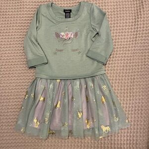 5 items for $10 Zunie Girls' Green Unicorn Tulle Dress - Long Sleeve